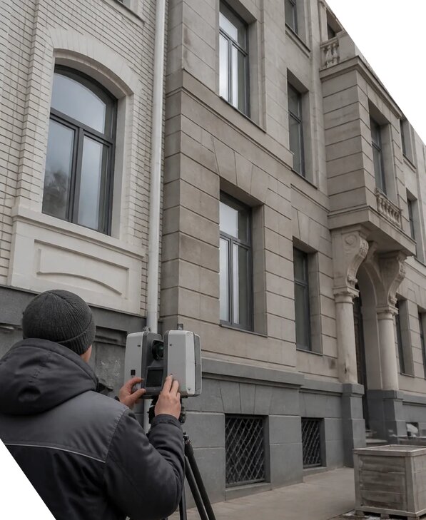 Лазерное сканирование фасадов зданий для обследования в Сосновом Боре